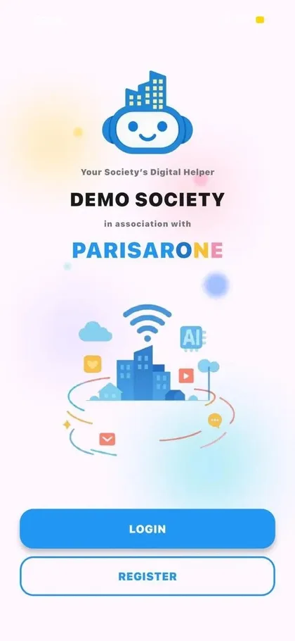 ParisarOne: Welcome screen